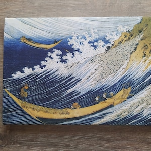 Ondas do oceano japonês katsushika hokusai arte impressão ukiyoe edo período arte de parede japonesa, galeria embrulhada impressão em tela