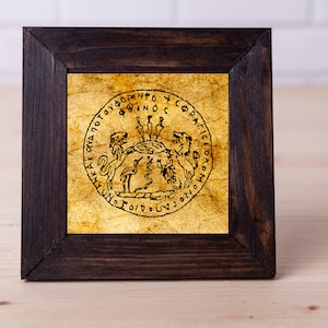 Talisman Against Malefices Gnostic Origin Sigil Mini Canvas 4&quot;x4&quot;  (10cm x 10cm)