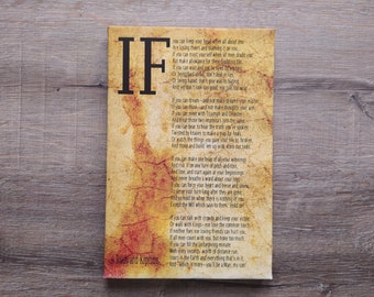 IF Poem Art Print IF Poem by Rudyard Kipling Wall Art If you can, Gallery Wrapped Print on Canvas, Print Size: 7.8&quot; x 11.8&quot; (20cm x 30cm)