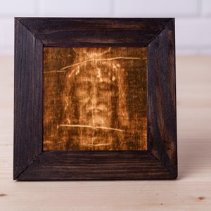 Rosto de Jesus Cristo O Sudário de Turim Mini Tela 4"x4" (10 cm x 10 cm)
