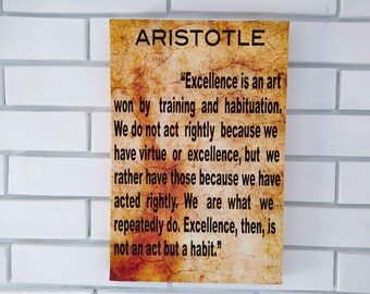 Aristotle Excellence Quote School Poster Canvas