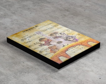 Coco Remember Me - Stampa artistica con spartiti, stampa su tela con avvolgimento in galleria