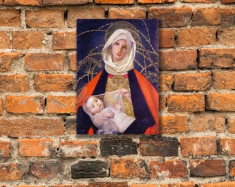 Madonna and Child by Marianne Stokes Canvas, Catholic Gallery Wrapped Christian Wall Art, Virgin Mary Gift