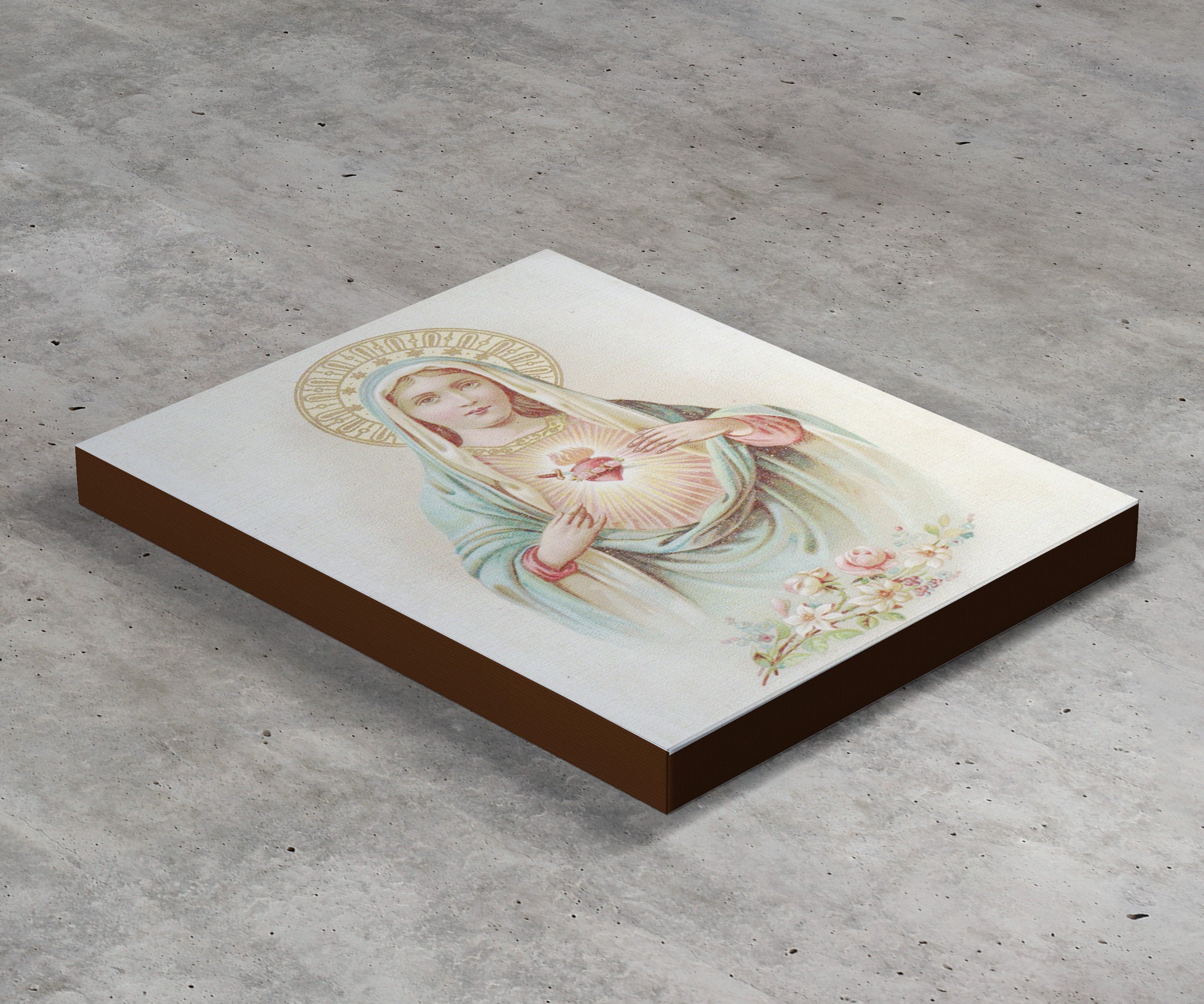 Sacred Heart of the Holy Mary Based on a Vintage French Holy Card ...