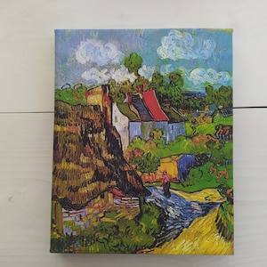 Vincent Van Gogh Houses In Auvers 2 1890, Gallery Wrapped Print on Canvas, Print Size: 7.8&quot; x 9.8&quot; (20cm x 25cm)