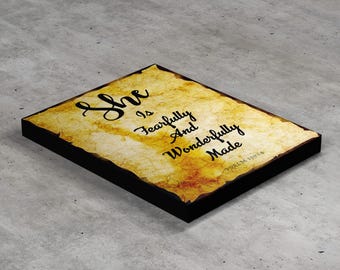 Psalm 139:14 Fearfully and Wonderfully Made Canvas, Gallery Wrapped Christian Wall Art, Nursery Bible Verse Gift