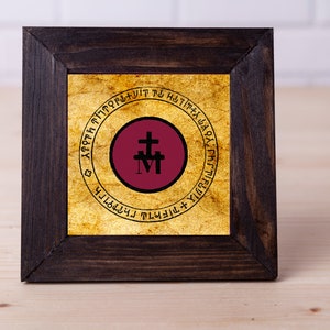 Mary Cipher  This sign must be worn to defend and protect oneself, Mini Canvas 4&quot;x4&quot;  (10cm x 10cm)