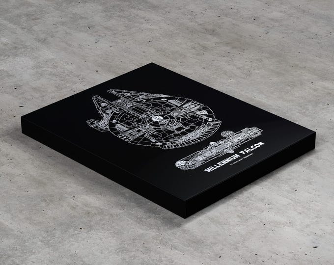 Millennium Falcon Star Wars Poster Blueprint Version 2 (A2 = 420mm*594 ...