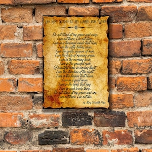 Do Not Stand At My Grave And Weep Poem By Mary Elizabeth Frye, Gallery Wrapped Canvas Print