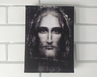 Shroud of Turin Holy Face of Jesus Canvas, Gallery Wrapped Christian Wall Art, Sacred Relic Easter Gift