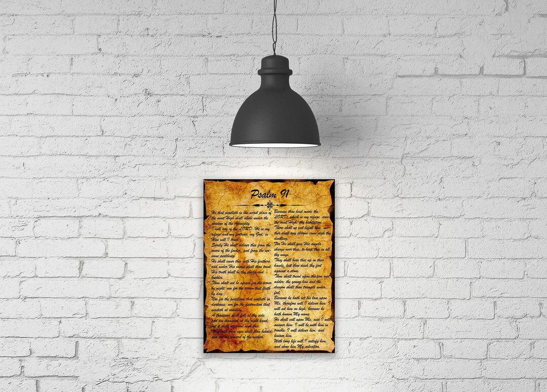 Psalm 91 King James Version Print Psalm Wall Art Christian Gift for Son ...