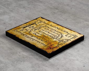 SHIVITI Amuleto de protección de la Cábala hebrea antigua, talismán judío del Talmud, regalo de inauguración de casa, impresión en lienzo con bastidor.