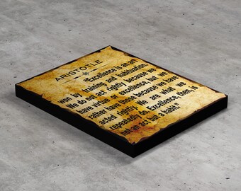 Aristotle Excellence Quote School Poster Classroom Wall Art, Gallery Wrapped Canvas Print