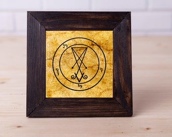 Sello de Lucifer (" Sello de Satanás ") Mini Lienzo 4"x4" (10cm x 10cm)