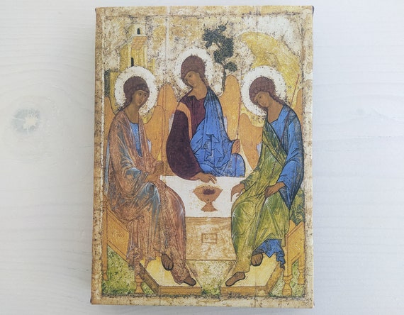 Orthodox Icon of the Holy Trinity by Rublev Canvas, Gallery Wrapped Christian Wall Art, Catholic Gift