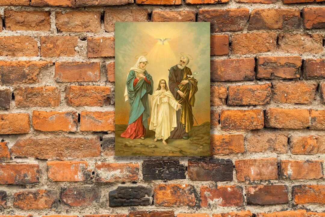 Buy The Holy Family Based on a Vintage Holy Card Catholic Art Print ...