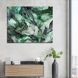 Tropic Abstrakte Blätter Wandkunst, Leinwanddruck Home Dekor, gerahmt Druck, Dekoration Wandkunst Design, minimalistische Wohnkultur Kunst