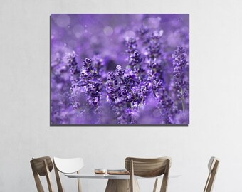 Art mural sur toile de lavande, impression sur toile décoration intérieure, impression encadrée, décoration design d’art mural, lavande décoration d’art intérieur, art mural violet