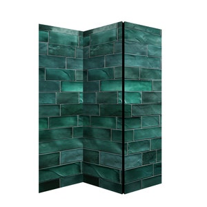 Emerald Bricks Room Divider, Folding Screen, Room Divider - 3 and 5 ...