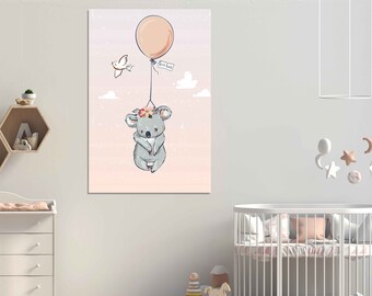 Koala mit Liebe Wandkunst, Leinwanddruck Home Decor, gerahmt Druck, Dekoration Wandkunst Design, Leinwand Kunstdruck Kinderzimmer