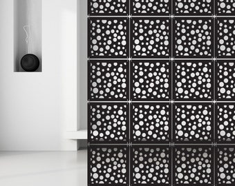 Paneles divisorios de habitaciones interiores - Paneles de habitaciones colgantes - Separador interior - Separador de habitaciones blanco, negro y gris - Panel de decoración CNC