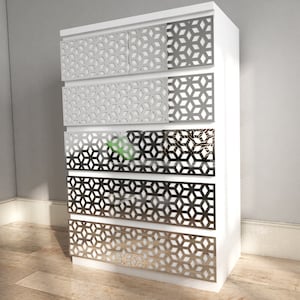 Visby MALM Decor, Gespiegelte Möbel, Möbelplatte, Möbeldekor, 1 Panel, Möbelrenovierung, Gespiegelte Dekoration