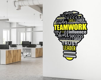 Office Wall Decal - Wall Sticker Teamwork - Inspire Quote Wall Sticker - Wall Decor - Wall Decal - Inspire Office Wall Decoration