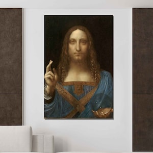 Salvator Mundi - Leonardo da Vinci Reproduction Canvas Wall Art || Multiple Sizes Wrapped Canvas on Wooden Frame