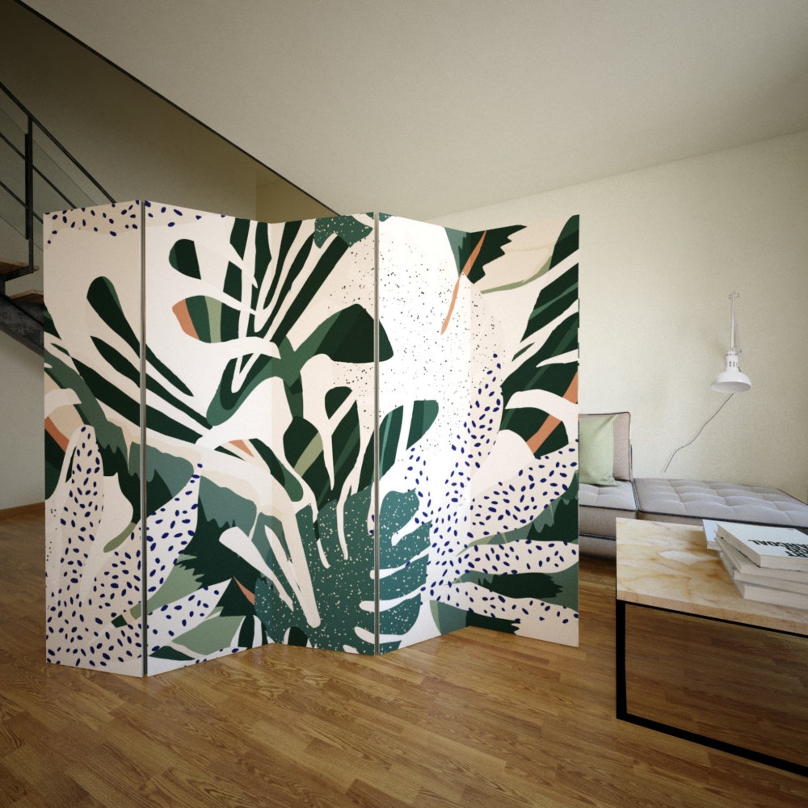 Boho Plants Room Divider Folding Screen Room Divider 3 and Etsy