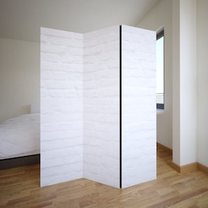 White Color Room Divider, Folding Screen, Room Divider - 3 and 5 panels, Room Partition, Decorative Room Separator