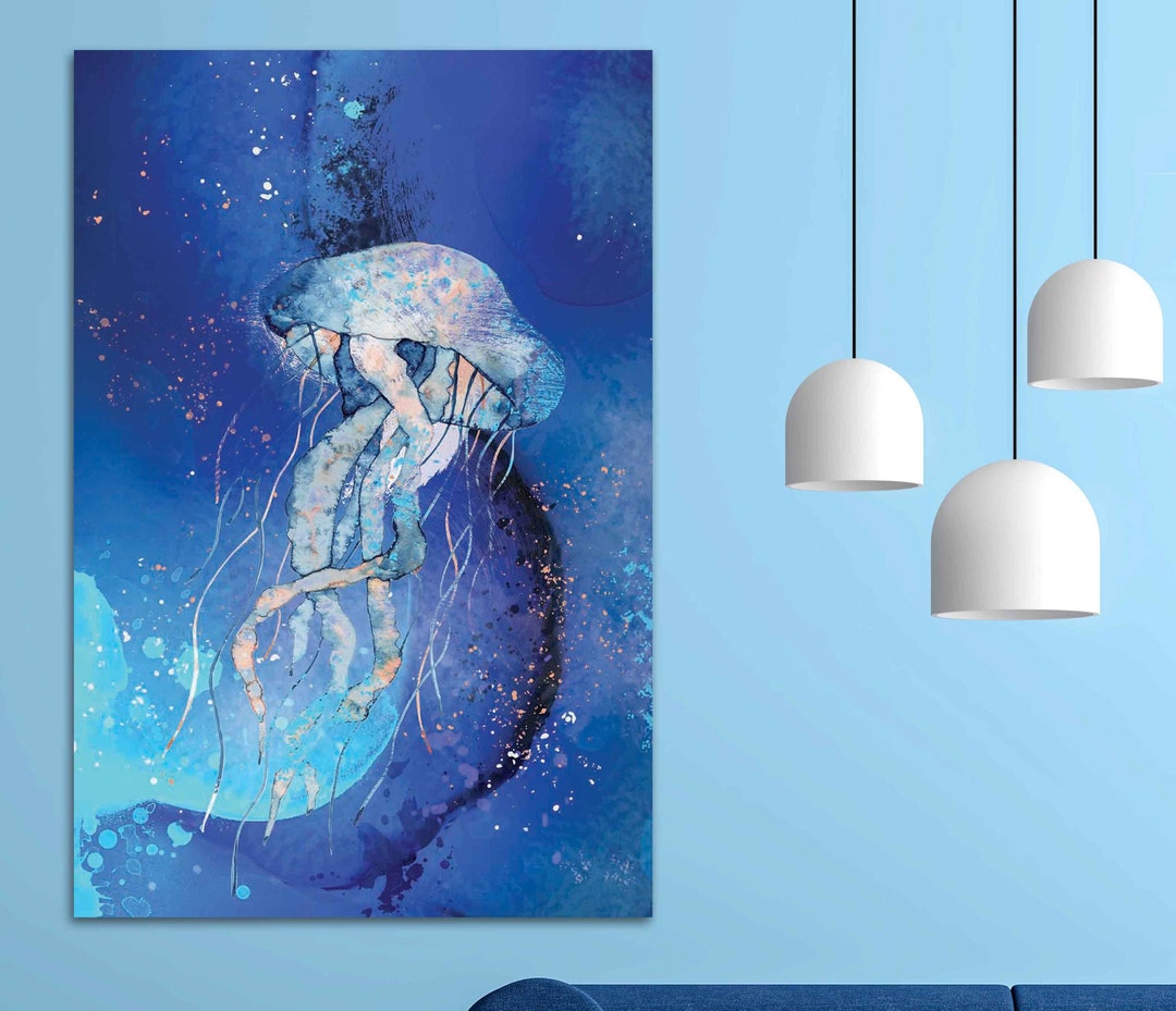 Jellyfish Canvas Wall Art, Canvas Print Home Decor, Framed Print