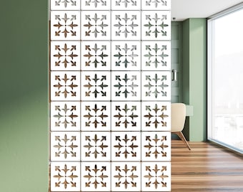 Retro Motiv Interior Wall Panels - Hanging Room Divider - White Black and Grey Room Separator - Pannello decorativo CNC - Pannelli colorati