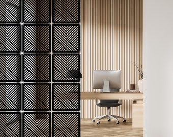 Office Divider Panels - Hanging Room Divider - Modular Partitioning System - White Black and Grey Room Separator - CNC decor panel