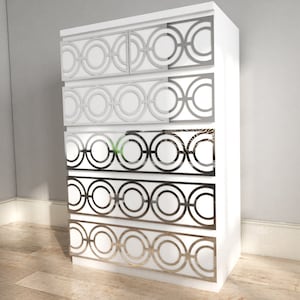 Vetlanda MALM Decor, Gespiegelte Möbel, Möbelplatte, Möbeldekor, 1 Panel, Möbelrenovierung, Gespiegelte Dekoration