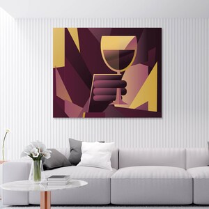 Tasse Wein Wandkunst, Leinwanddruck Home Dekor, gerahmt Druck, Dekoration Wandkunst Design, Gemälde Wandkunst, Küche Wandkunst
