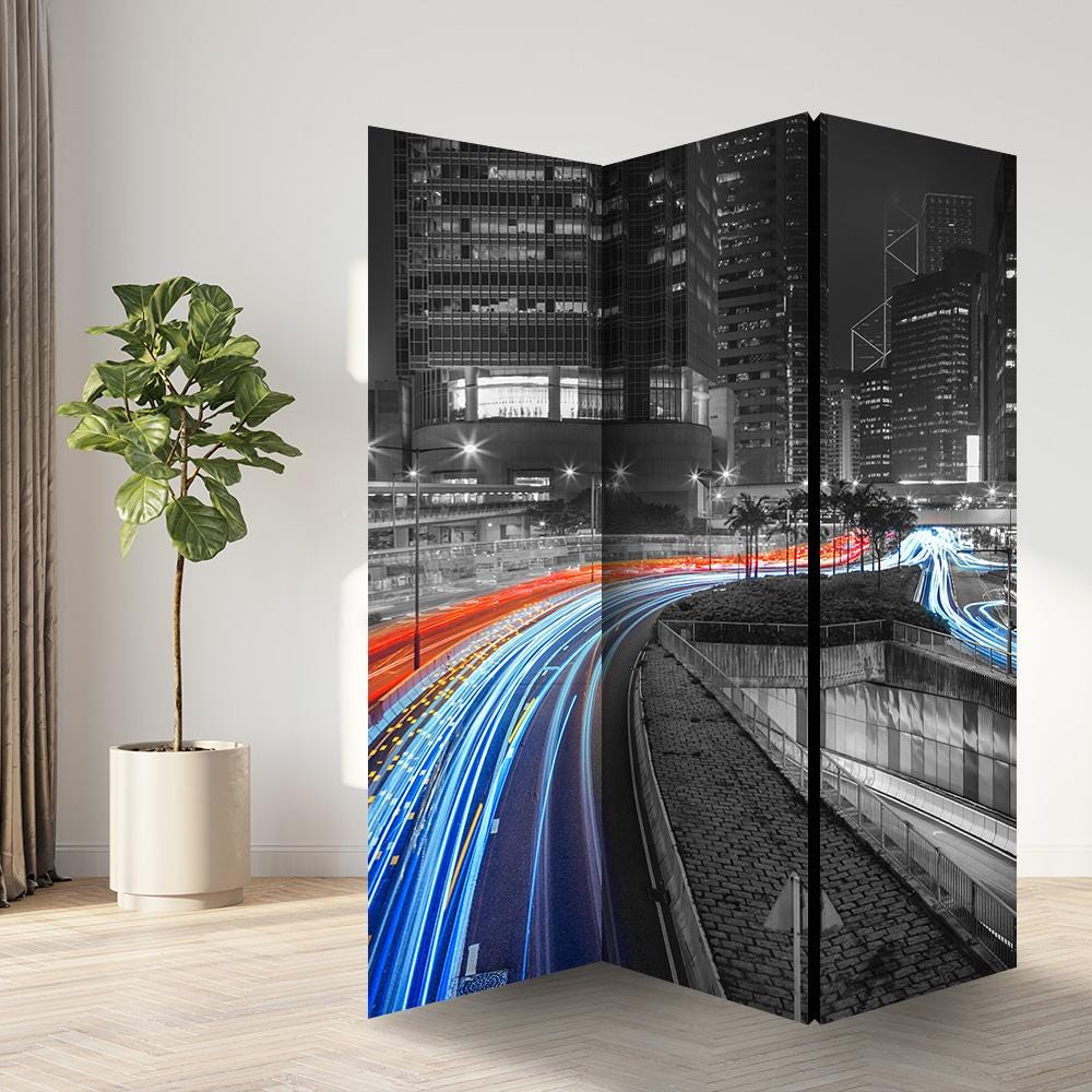Lightning Bolt Room Divider, Folding Screen, Room Divider - 3 and 5 panels, Room Partition, Decorative Room Separator