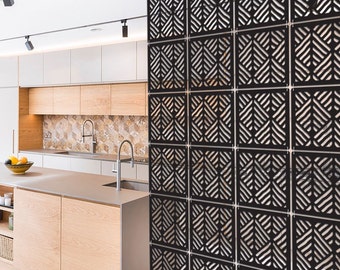 Privacy Room Divider Panels - Modular Screen Panel - Decorative Wall Panels - White Black and Grey Room Separator - CNC decor panel