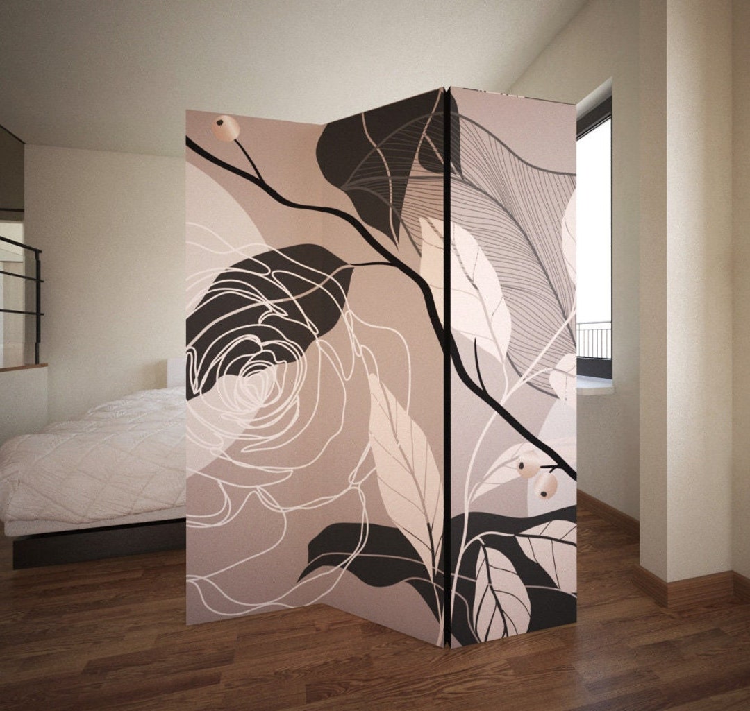 Boho Style Room Divider, Folding Screen, Room Divider - 3 and 5 Panels ...