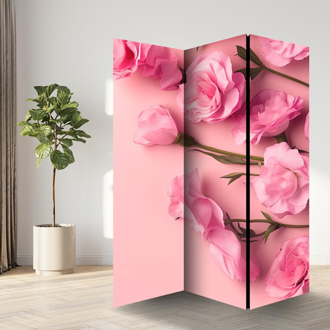 Blue Roses Divider Floral Roses Room Divider, Folding Screen, Room Divider - 3 and 5 ...