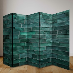 Emerald Bricks Room Divider, Folding Screen, Room Divider - 3 and 5 ...