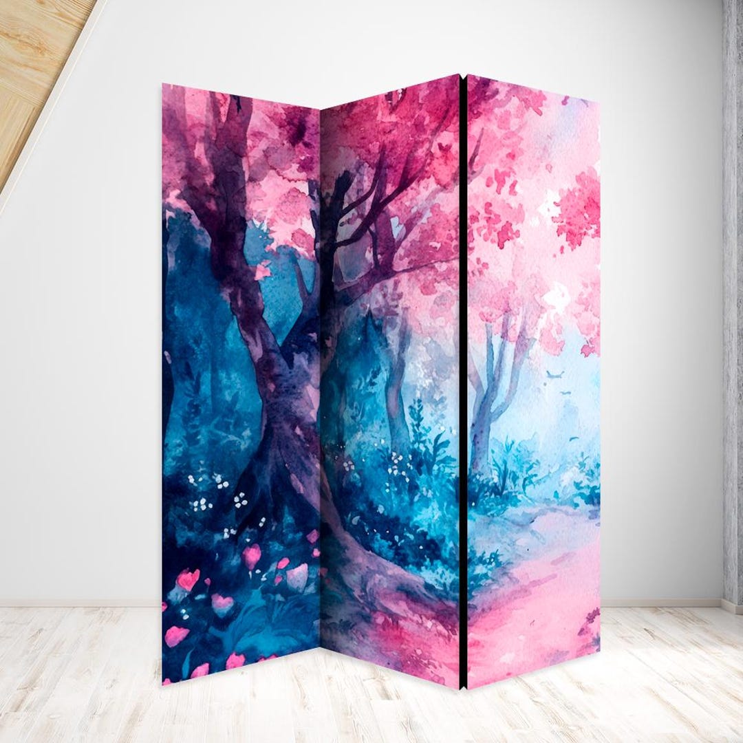 Colorful File Divider Colorful Forest Room Divider, Folding Screen, Room Divider - 3 and 5 ...