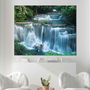 Waterfall Canvas Wall Art, Canvas Print Home Decor, Framed Print, Decoration Wall Art Design, Painting Wall Art, Nature Home Art Decor