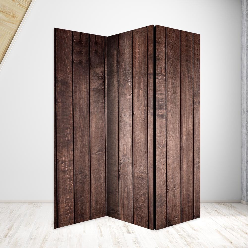 Dark Oak Room Divider, Folding Screen, Room Divider - 3 and 5  panels, Room Partition, Decorative Room Separator