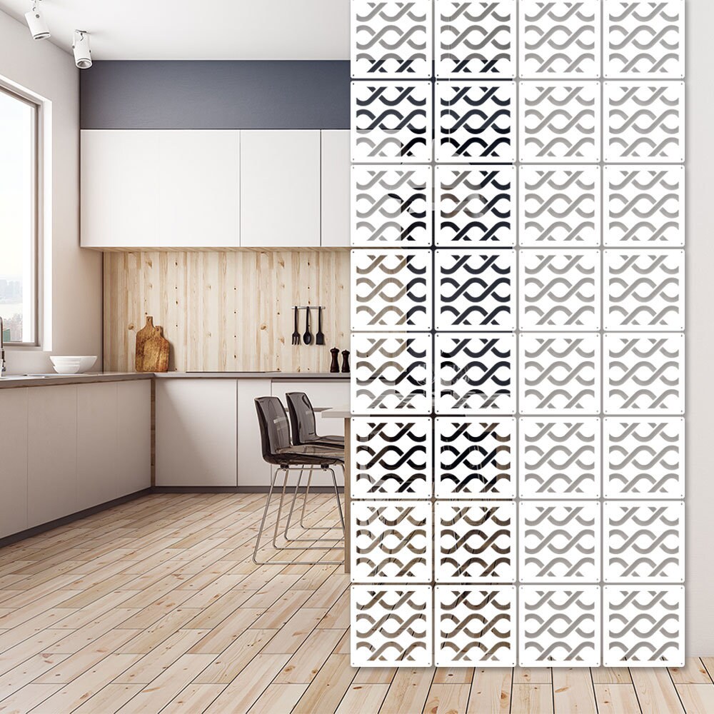 Infinity Privacy Screen System - Hanging Room Divider Panels - Modular Wall Panels - White Black and Grey Room Separator - CNC decor panel