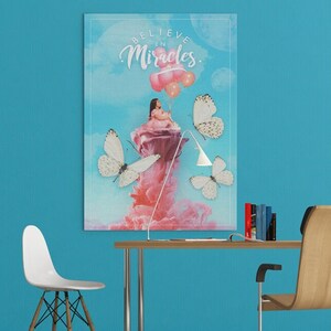 Believe in Miracles Canvas Wall Art, Canvas Print Home Decor, Framed Print, Decoration Wall Art Design, Concept Modern Canvas Wall Art Print