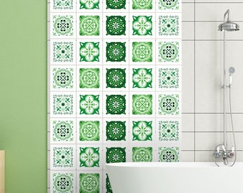 Carrelage Adhésif Tile Stickers, 16 Stickers in Set, Vinyl sticker, Tile Sticker Holder, Walkable Material, Wall and Floor Decals