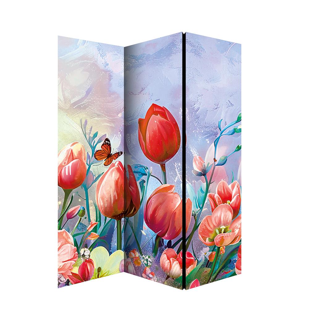 Garden With Flowers Room Divider, Folding Screen, Room Divider - 3 and ...
