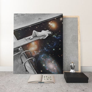 Space Pool Canvas Wall Art, Canvas Print Home Decor, Framed Print, Decoration Wall Art Design, Concept Modern Canvas Wall Art Print