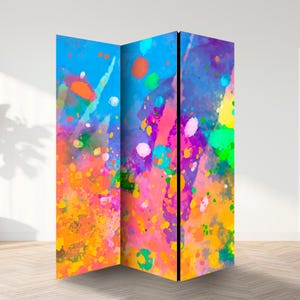 Watercolor Nature Room Divider, Folding Screen, Room Divider - 3 and 5 panels, Room Partition, Decorative Room Separator
