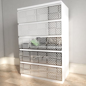 Orebro MALM Decor, Gespiegelte Möbel, Möbelplatte, Möbeldekor, 1 Panel, Möbelrenovierung, Gespiegelte Dekoration